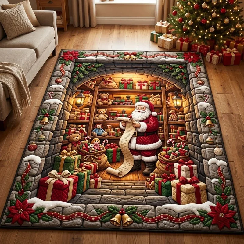 Festlicher Gnome-Themen gesteppter Teppich für Zuhause