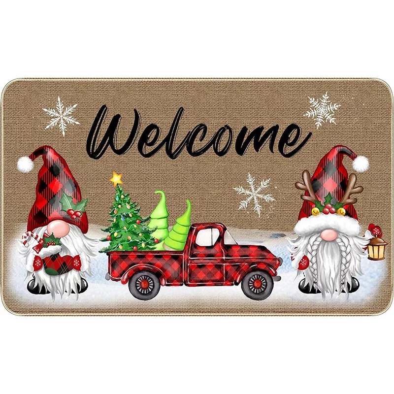 Festliche weihnachtlich gestaltete Fußmatte für das Zuhause