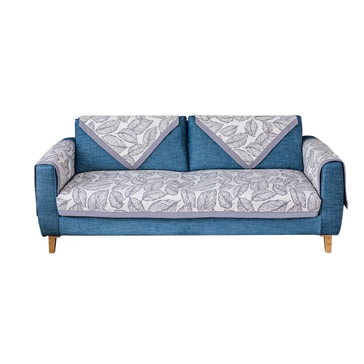 Waschbarer rutschfester Sofa-Überwurf für dreisitzige Couch mit Blattmuster