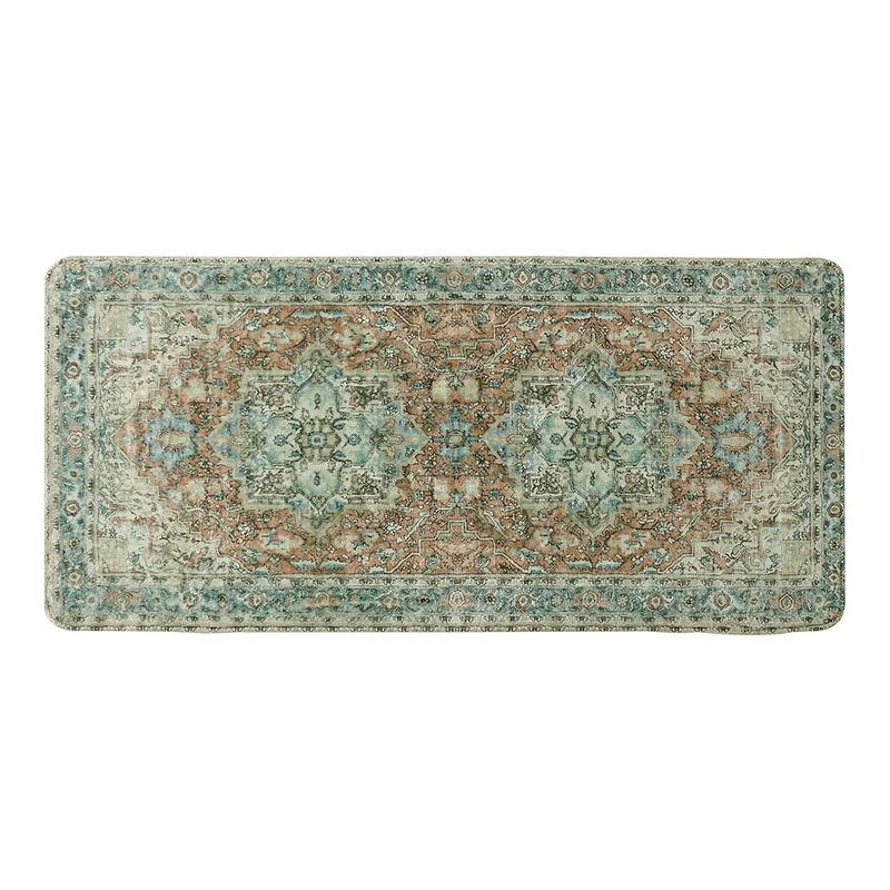 Vintage-inspirierter Flachgewebter Läufer mit orientalischem Medaillon-Design und niedrigem Flor