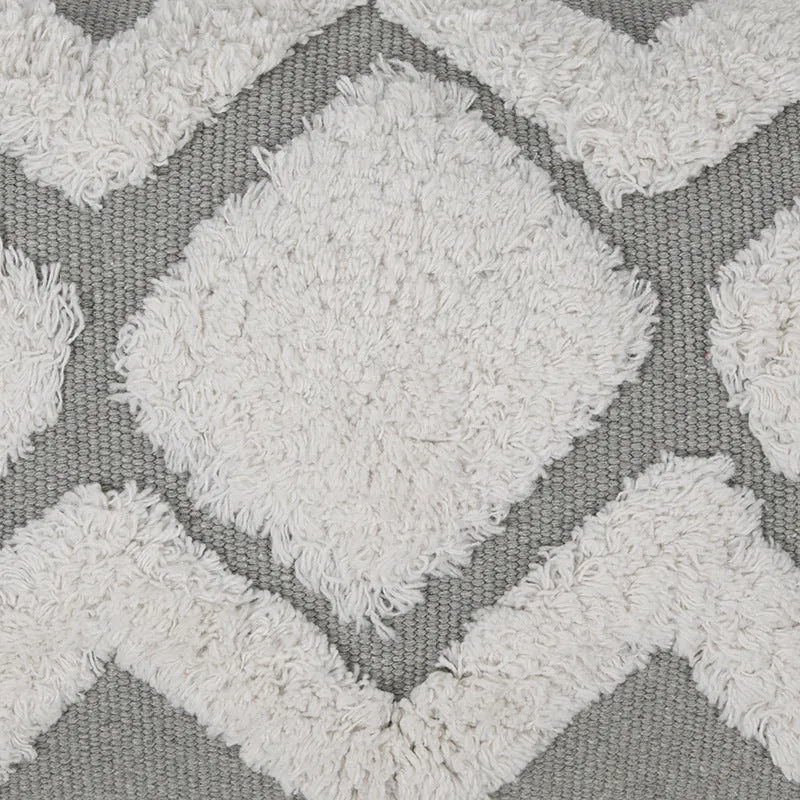 Strukturierter Wohnteppich mit 3D‑Tufting und geometrischem Diamantrelief
