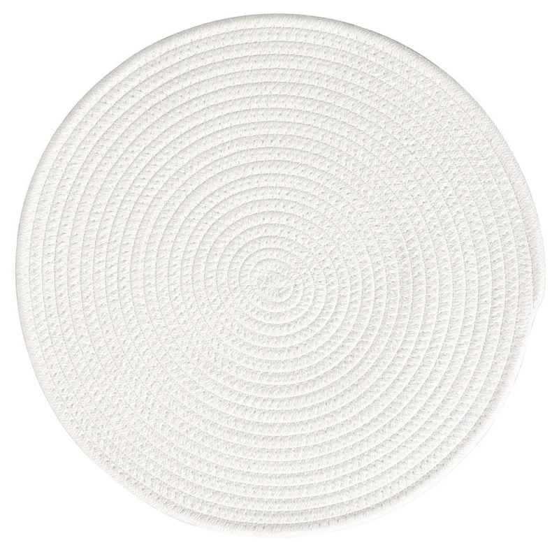 Runde geflochtene Tischsets aus Baumwoll- und Juteseil mit Spiralmuster
