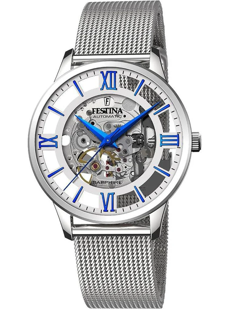 Festina F20534/1 Herrenuhr Silber • Automatikwerk • Saphirglas