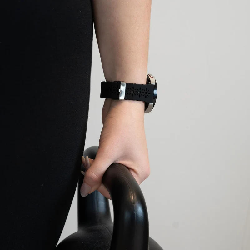 Bandz Oozoo Smartwatch 20mm Gemustertes Silikonarmband (Schwarz)