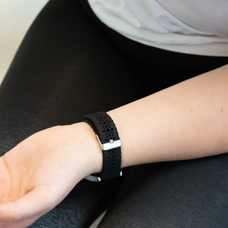 Bandz Oozoo Smartwatch 20mm Gemustertes Silikonarmband (Schwarz)