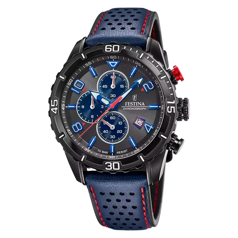 Festina Timeless Chronograph F20519/3 Herrenuhr Grau • Chronograph • 10 ATM wasserdicht