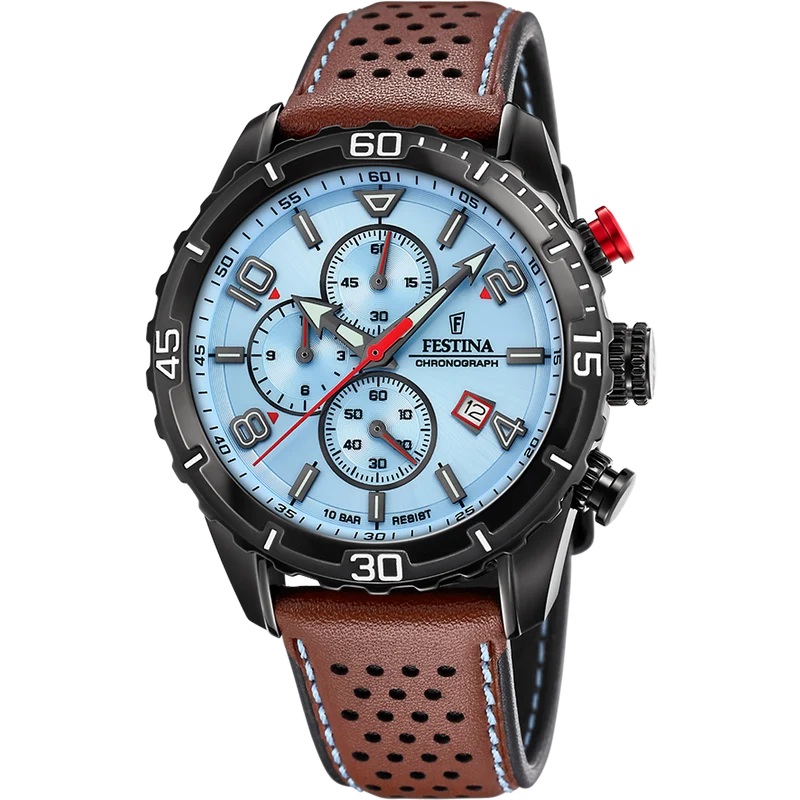 Festina Timeless Chronograph F20519/1 Herrenuhr Blau • Miyota Quarzwerk • Chronograph mit Datum