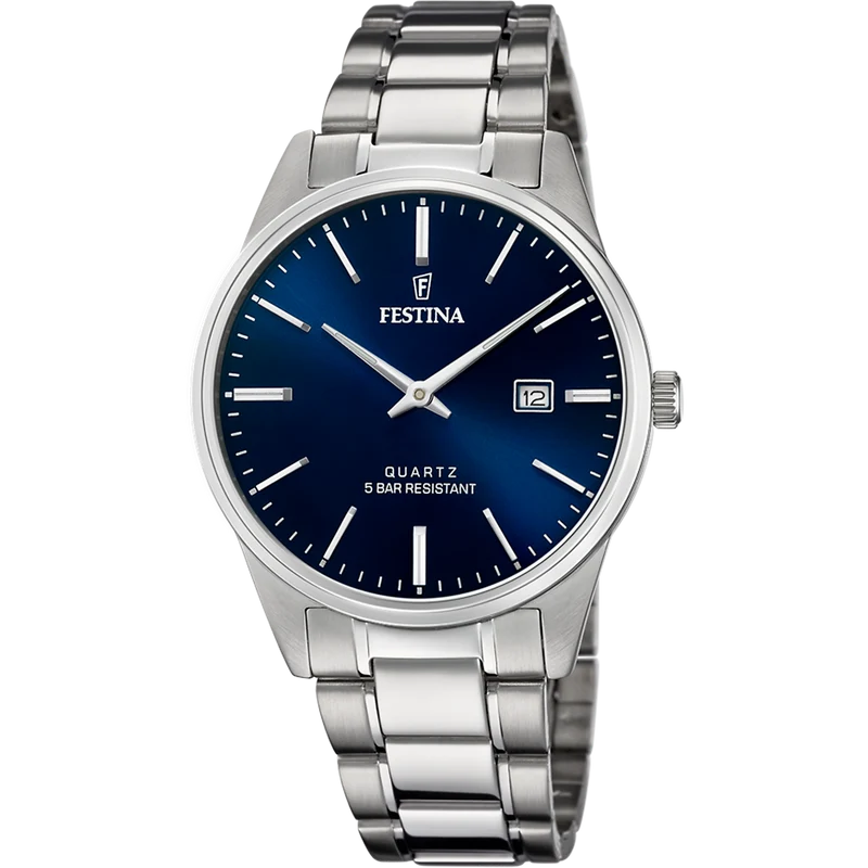Festina Classics F20511/3 Herrenuhr Blau • Mineralglas • Stahlarmband