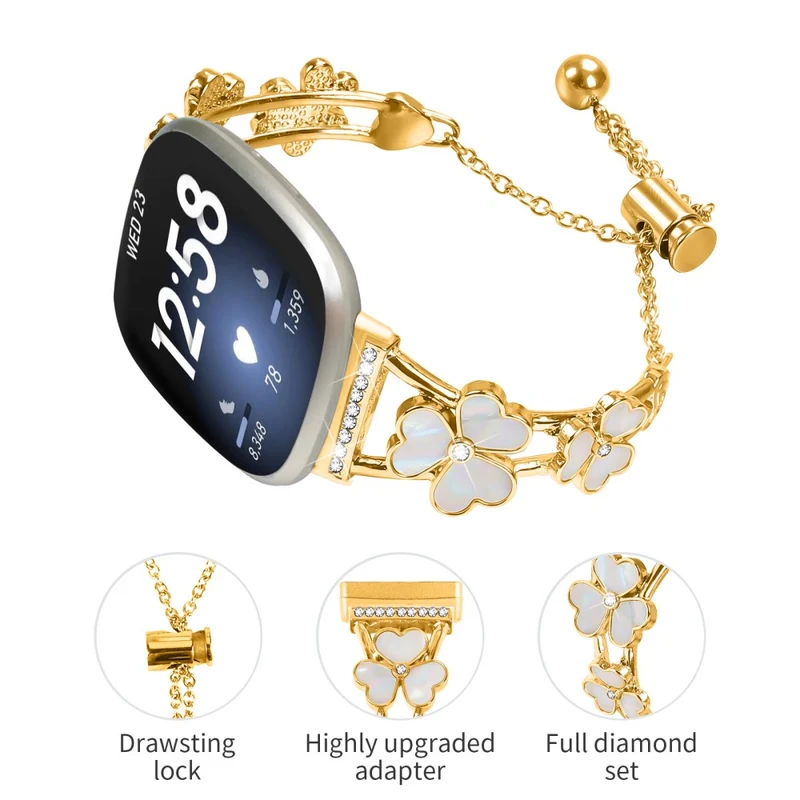 Super Schön Fitbit Versa 4 / Fitbit Sense 2 Metall Universell Armband