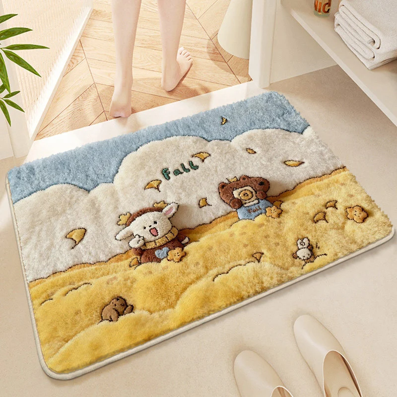 Niedliche Corgi-Themen Plush-Badewanne Matte