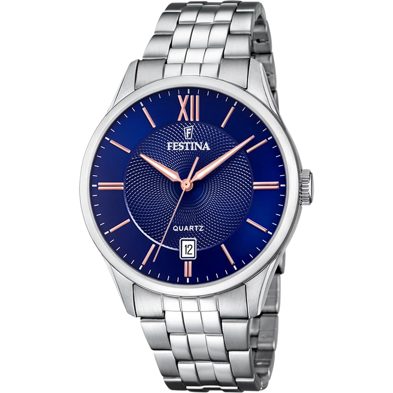 Festina Classics F20425/5 Herrenuhr Blau • Blaues Zifferblatt mit Datum • Miyota Quarzwerk