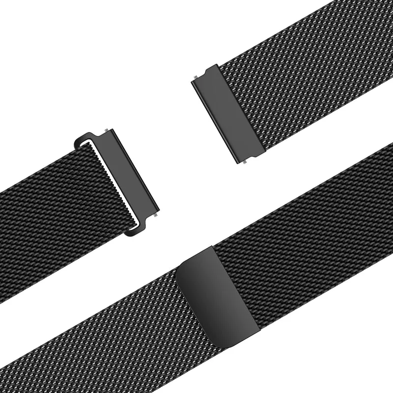 Bandz Oozoo Smartwatch 20mm Milanese Armband 'Easy Fit' (Schwarz)