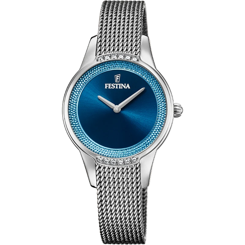 Festina Mademoiselle F20494/2 Damenuhr Blau • Mineralglas • Zirkonia-Besatz
