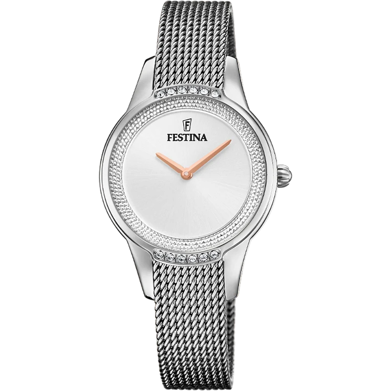Festina Mademoiselle F20494/1 Damenuhr Silber • Mineralglas mit Zirkonia • Quarzwerk MIYOTA