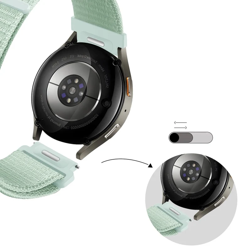 Bandz Oozoo Smartwatch 20mm Nylonarmband 'Easy Fit' (Hellgrün)