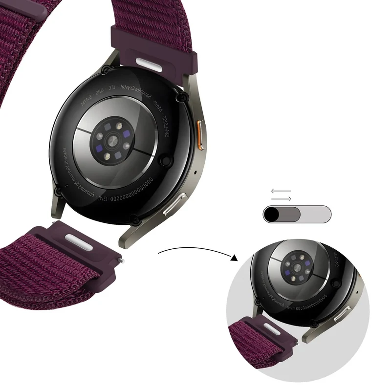 Bandz Oozoo Smartwatch 20mm Nylonarmband 'Easy Fit' (Plum)