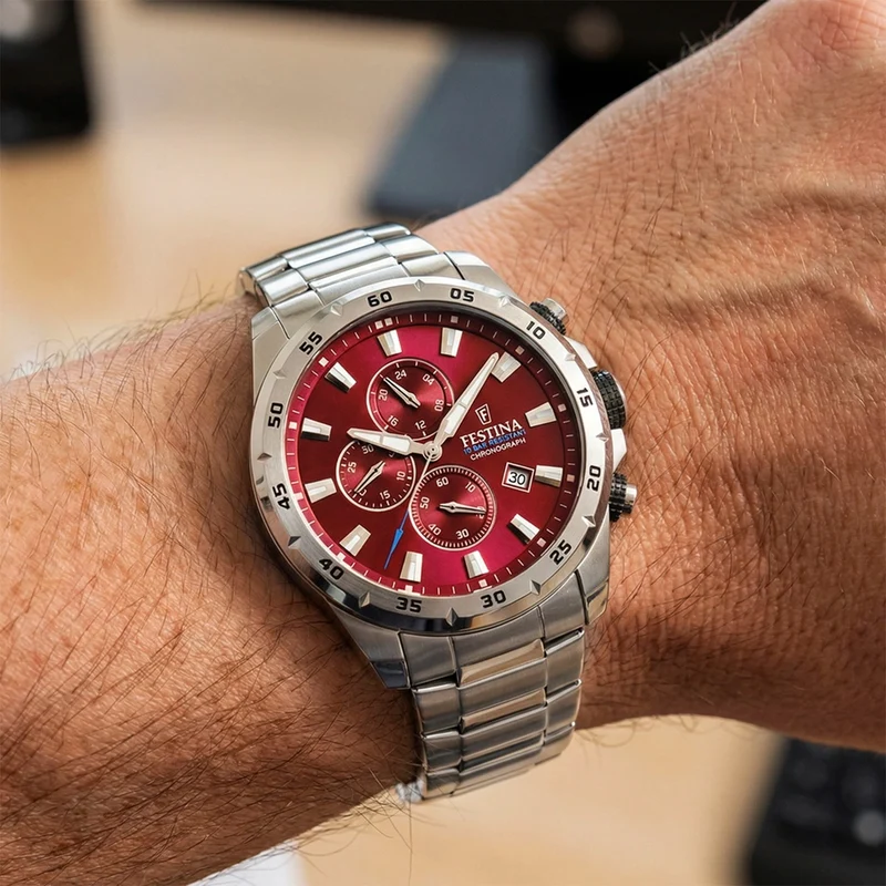 Festina Chronograph F20463/5 Herrenuhr • Edelstahlarmband • Chronographenfunktion