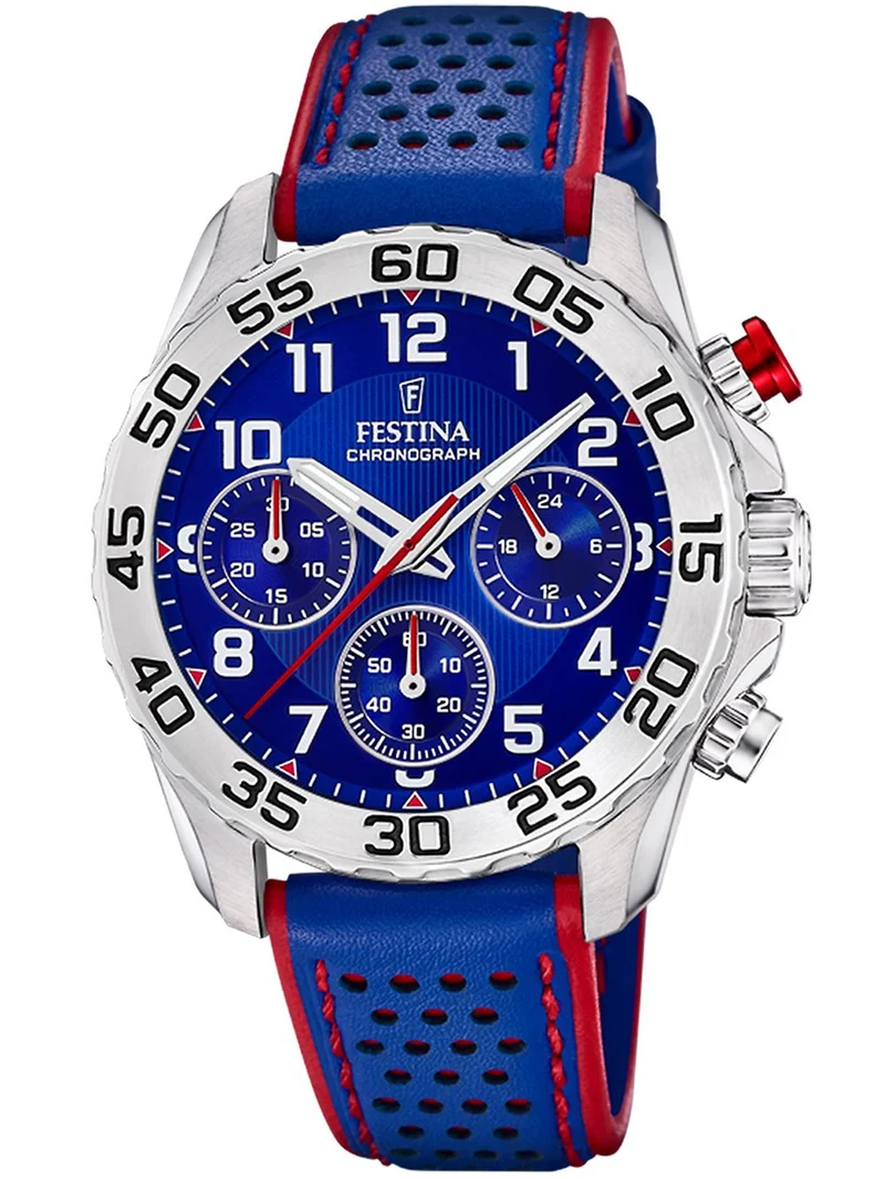 Festina Junior Collection F20458/2 Kinderuhr Blau • Echtlederarmband • Mineralglas