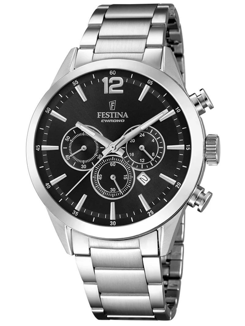 Festina Timeless Chronograph F20343/8 Herrenuhr Schwarz • Chronograph • Mineralglas