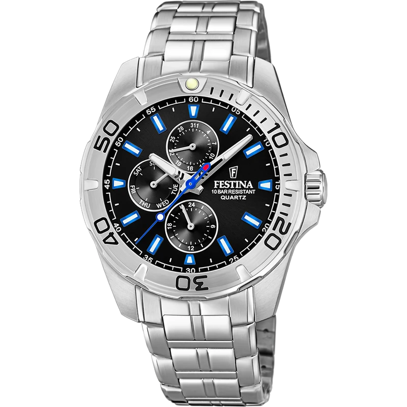 Festina Multifunction F20445/6 Herrenuhr Schwarz • Miyota Quarzwerk • 10 ATM wasserdicht