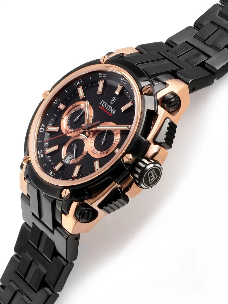 Festina Chrono Bike F20329/1 Herrenuhr Schwarz • Chronograph mit Wechselarmband • Mineralglas
