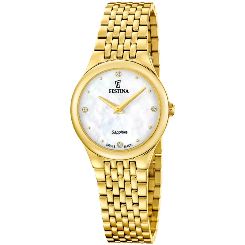 Festina Swiss Made Grace F20098/1 Damenuhr • Saphirglas • Edelstahlarmband