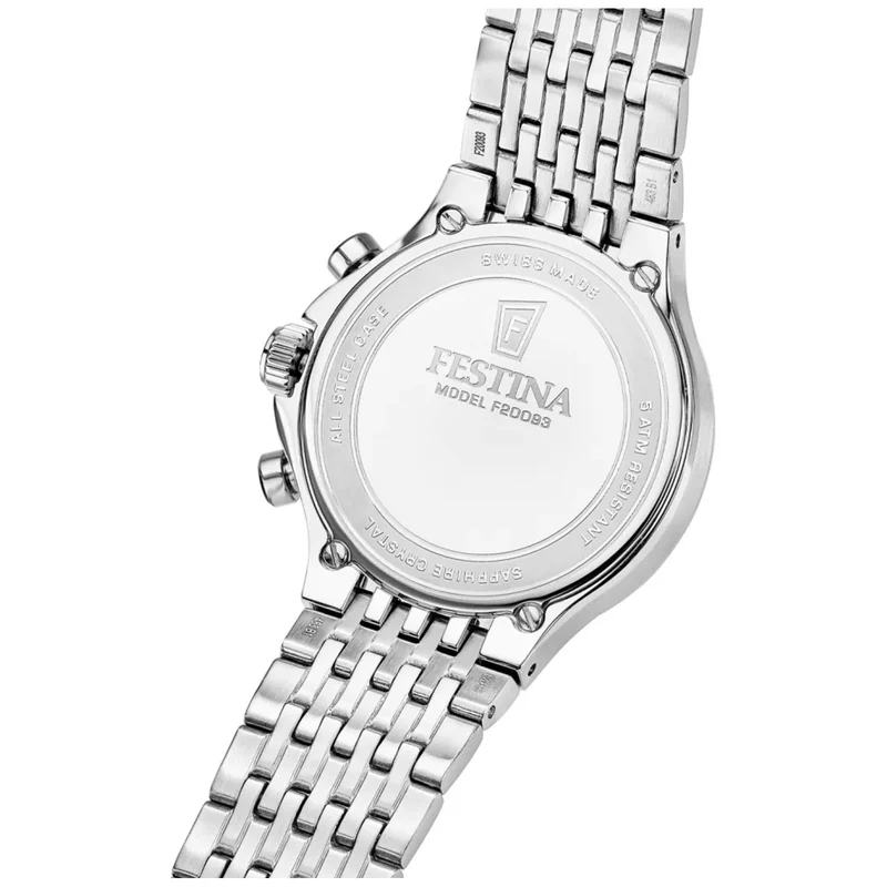 Festina Swiss Made Chronograph F20093/4 Herrenuhr • Saphirglas • Edelstahlarmband