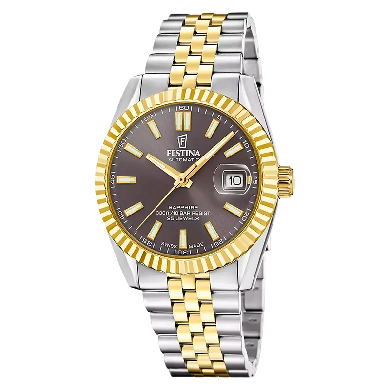 Festina Swiss Made F20091/3 Herren Armbanduhr Grau • Automatikwerk Soprod P024 • Saphirglas