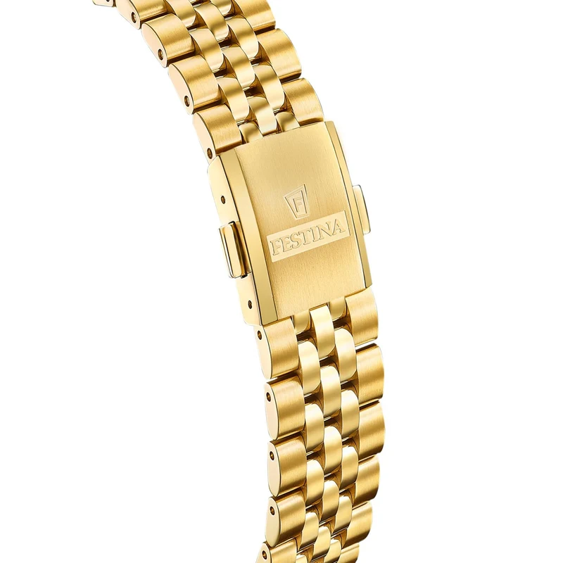 Festina Swiss Made Classic Steel F20089/3 Damenuhr Goldfarben • Saphirglas • Edelstahlgehäuse