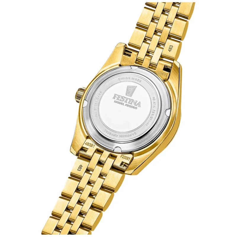 Festina Swiss Made Classic Steel F20089/2 Damen Armbanduhr • Saphirglas • 10 bar wasserdicht