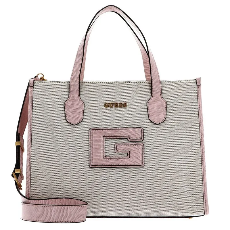 Guess Damen Handtasche G Status Tote Natural / Light Rose HWWK9198220NLR