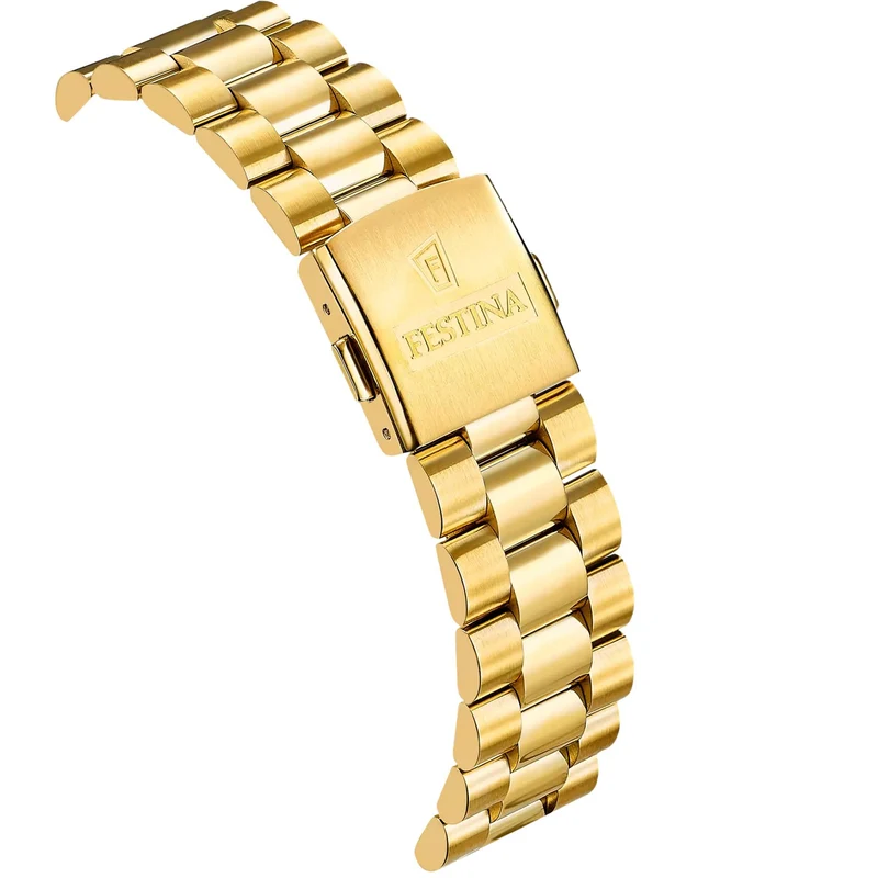 Festina F20086/B Herrenuhr Goldfarben/Schwarz • Saphirglas • Schweizer Quarzwerk