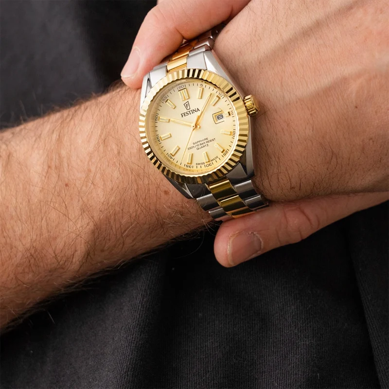 Festina F20085/A Herrenuhr Zweifarbig • Saphirglas • Schweizer Quarzwerk