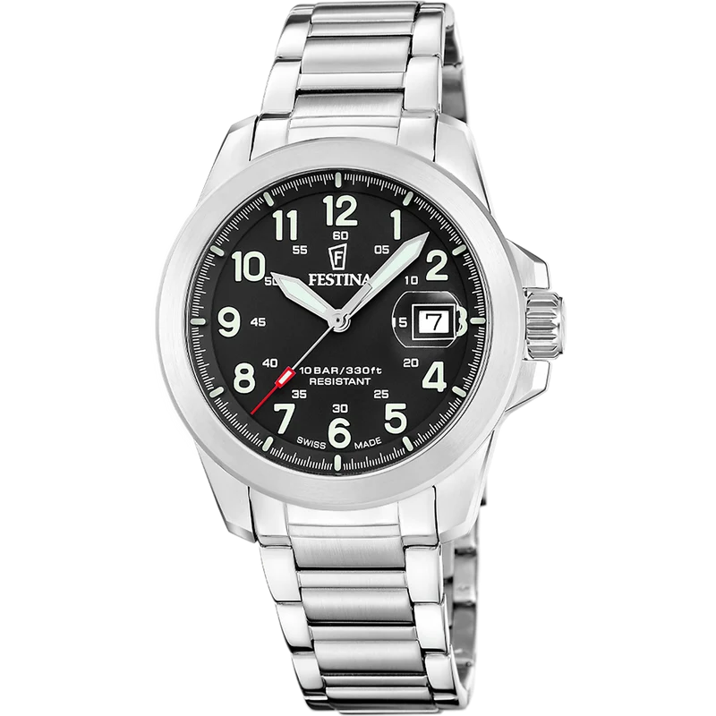 Festina Swiss Made Field F20081/4 Herrenuhr • Saphirglas • 3 Wechselarmbänder