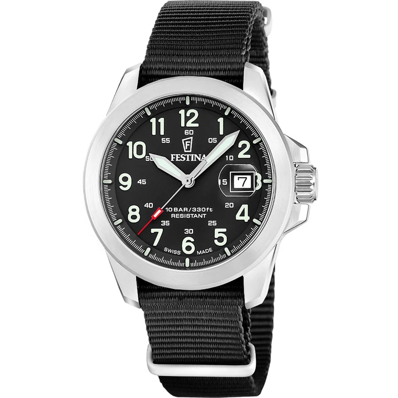Festina Swiss Made Field F20081/4 Herrenuhr • Saphirglas • 3 Wechselarmbänder
