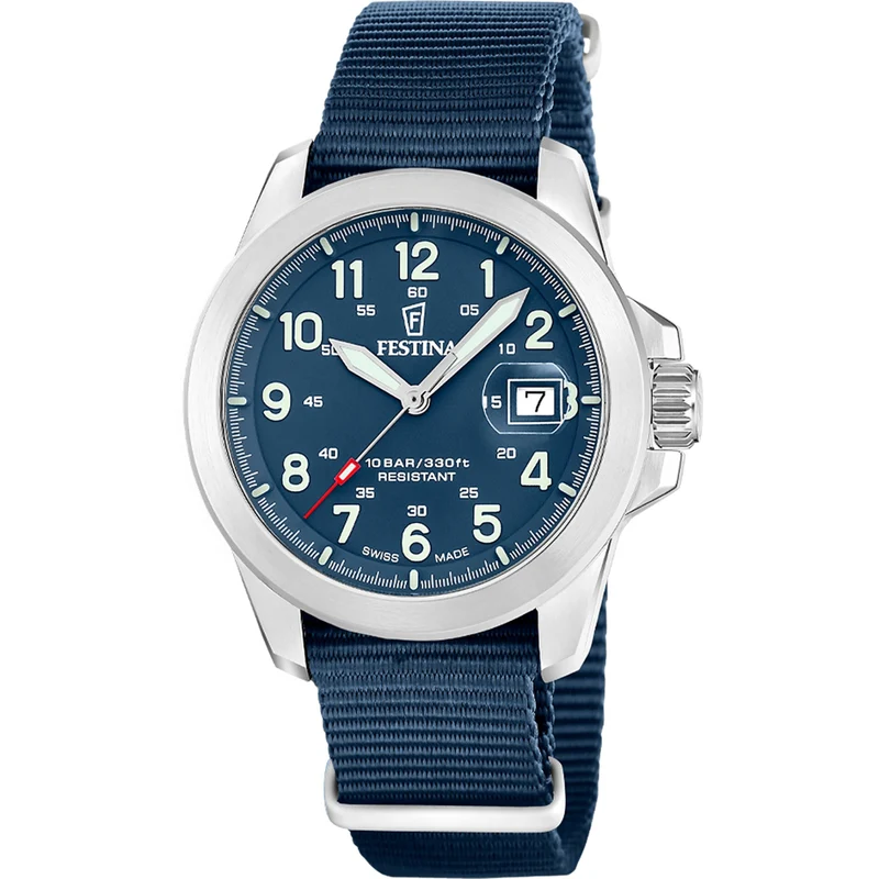 Festina Swiss Made Field Set F20081/2 Herrenuhr Blau • Saphirglas mit Entspiegelung • Super-LumiNova & 10 ATM