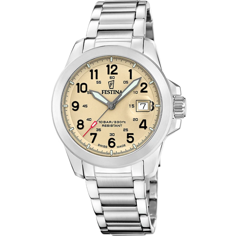 Festina Swiss Made Field F20081/1 Herrenuhr • Saphirglas • 3 Wechselarmbänder