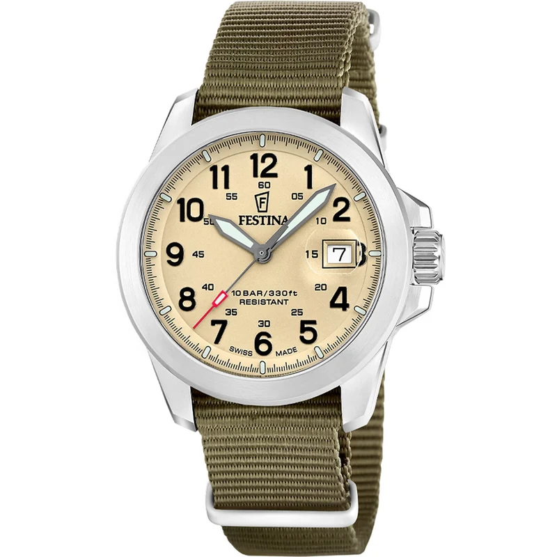 Festina Swiss Made Field F20081/1 Herrenuhr • Saphirglas • 3 Wechselarmbänder