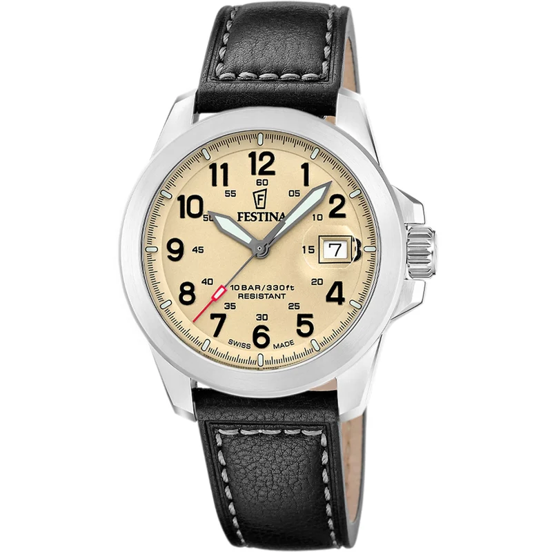 Festina Swiss Made Field F20081/1 Herrenuhr • Saphirglas • 3 Wechselarmbänder
