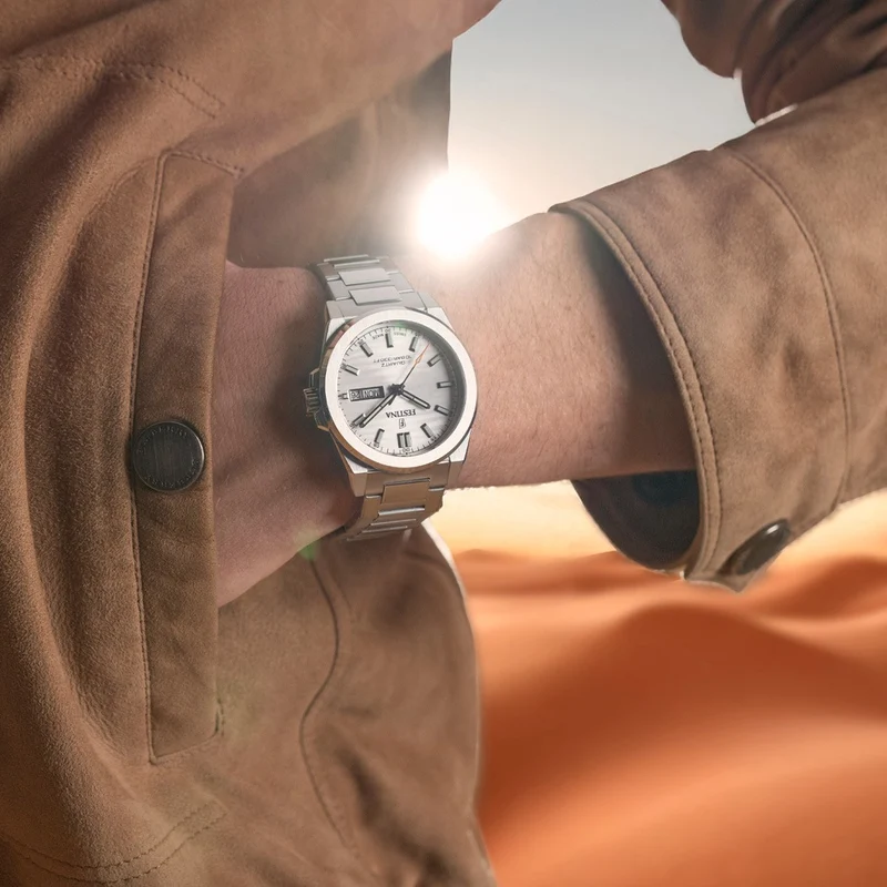 Festina Dune F20073/1 Herrenuhr Silberfarben • Saphirglas • Schweizer Herstellung