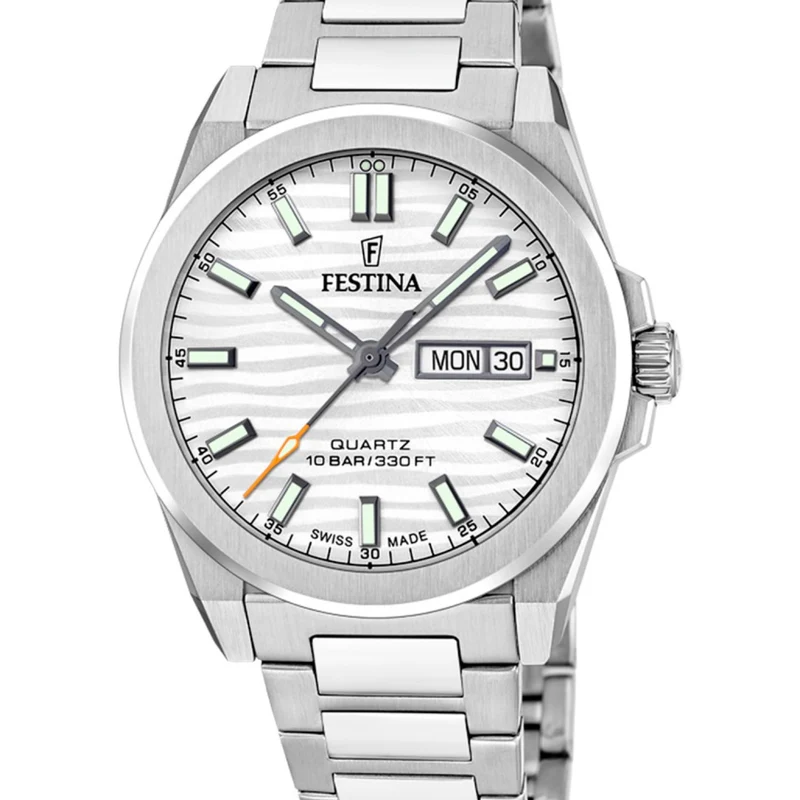 Festina Dune F20073/1 Herrenuhr Silberfarben • Saphirglas • Schweizer Herstellung