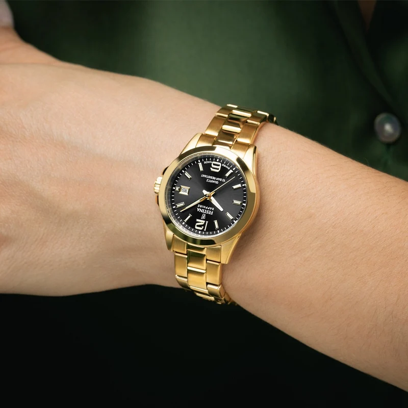 Festina Swiss Made Lady F20050/4 Damenuhr Schwarz • Saphirglas • Schweizer Quarzwerk