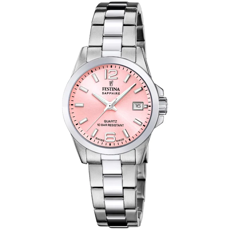 Festina Swiss Made Lady F20049/3 Damenuhr Rosa • Saphirglas • Schweizer Quarzwerk