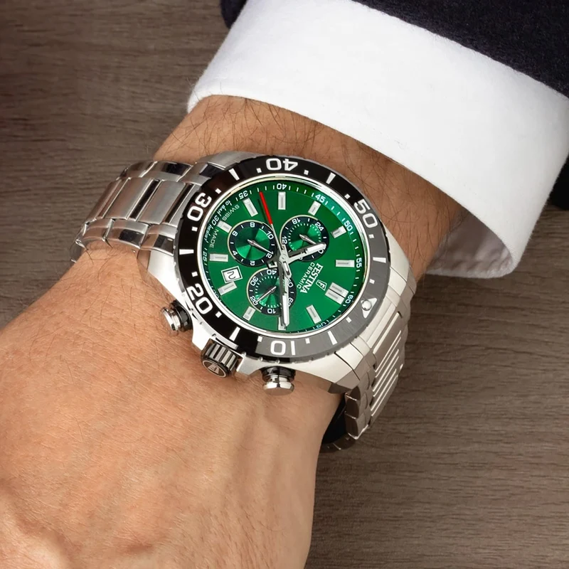 Festina F20042/3 Herren Chronograph • Saphirglas • Stahl/Grün