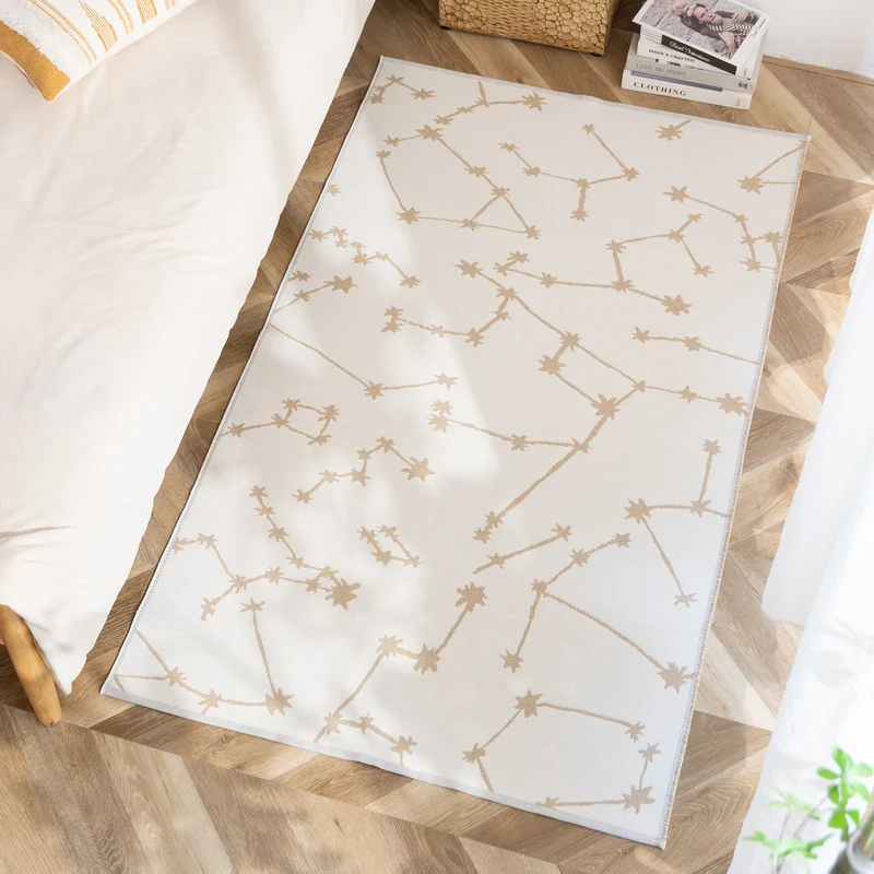 Moderner flachgewebter Teppichläufer mit abstraktem Geometrie‑Design