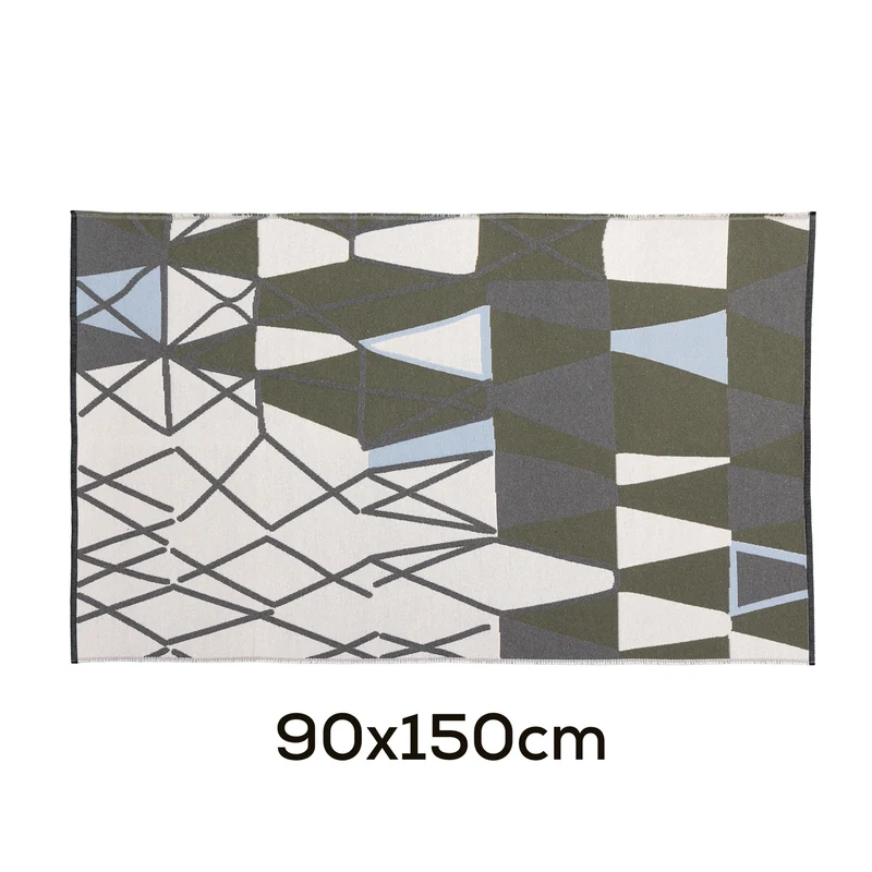 Moderner flachgewebter Teppichläufer mit abstraktem Geometrie‑Design