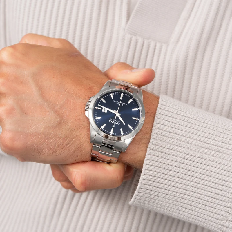 Festina F20024/3 Herrenuhr Blau • Saphirglas • 10 ATM Wasserdicht