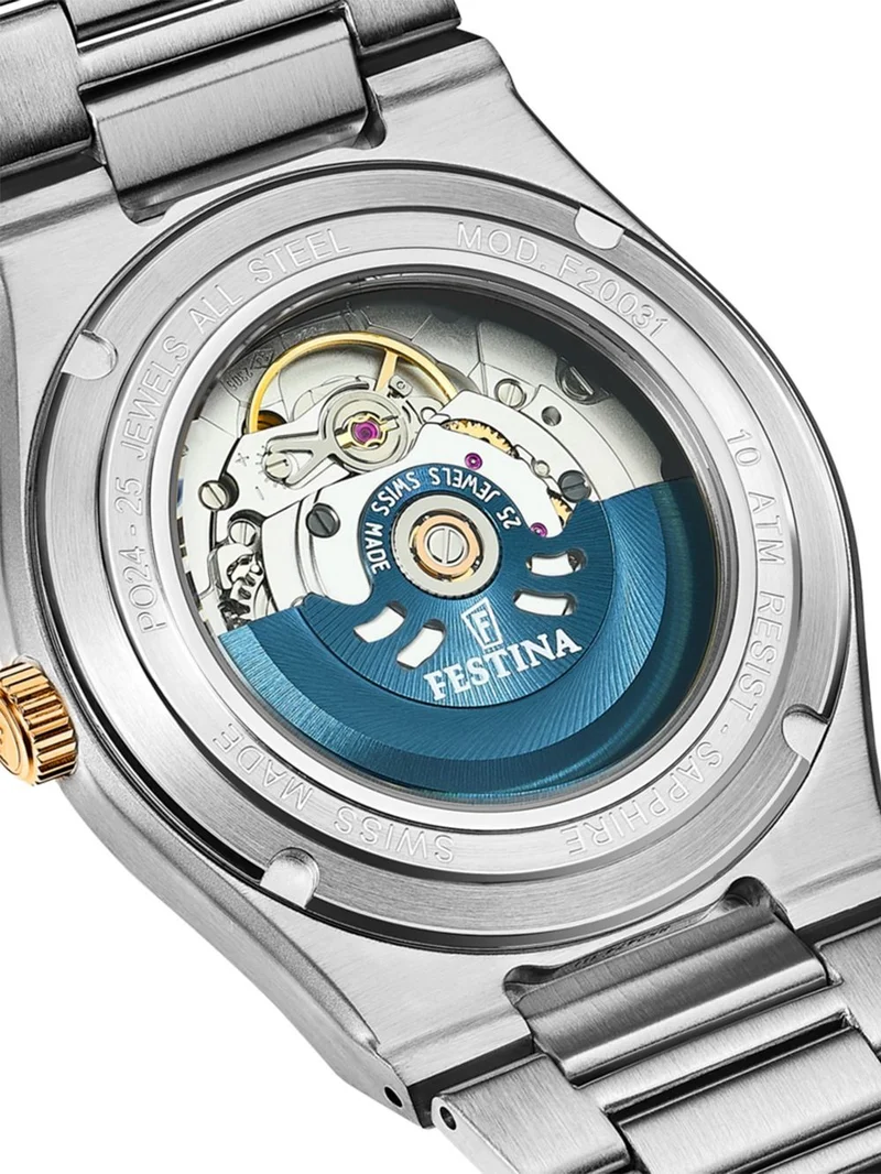Festina Rivé F20031/1 Damenuhr Silber • Swiss Made Automatikwerk • Saphirglas