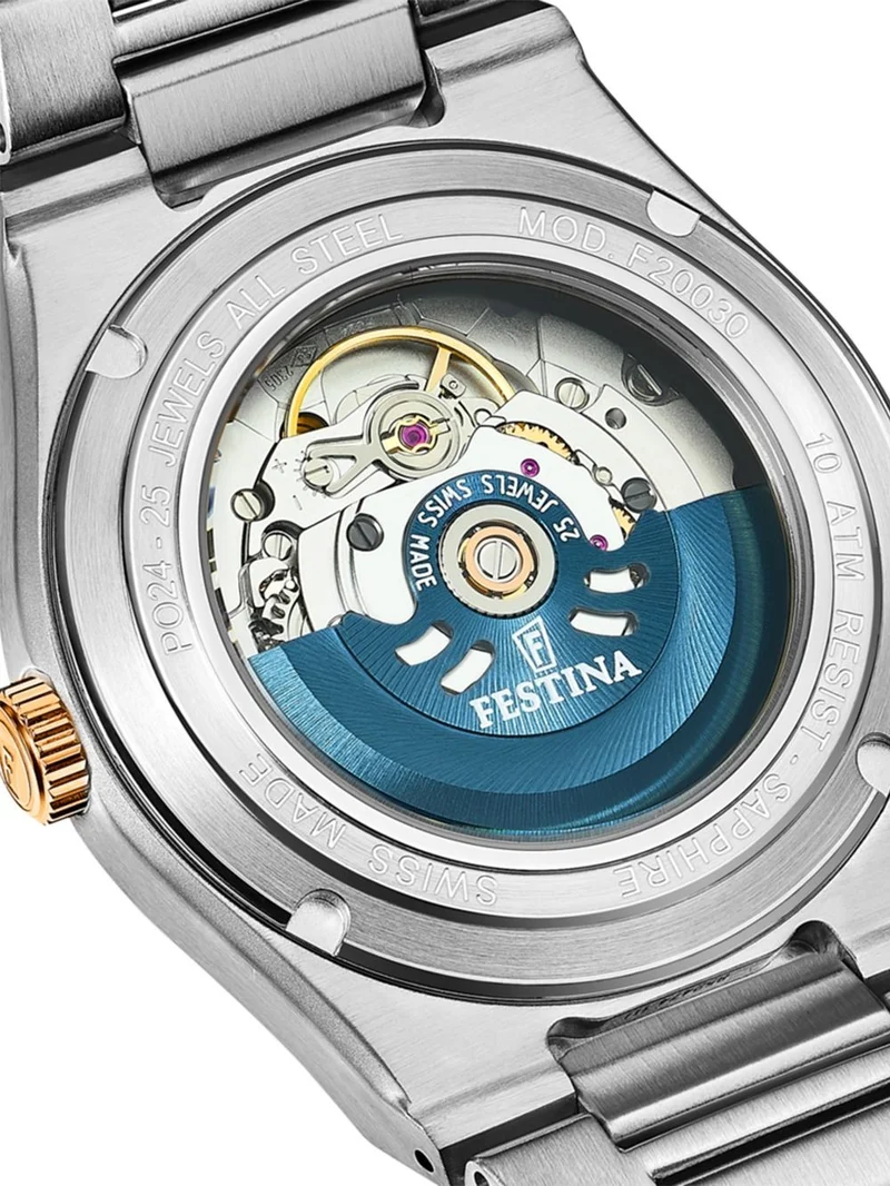 Festina Rivé F20030/1 Herrenuhr Silber • Soprod P024 Automatik • Saphirglas Swiss Made