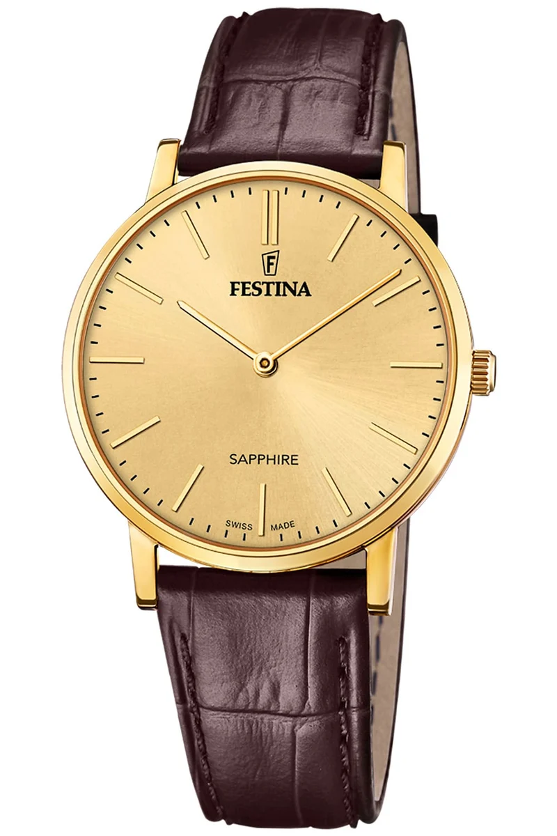 Festina F20016/2 Herrenuhr Braun/Goldfarben • Saphirglas • Schweizer Quarzwerk